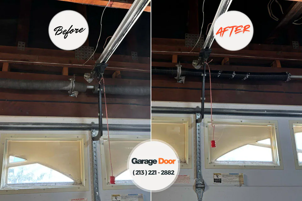 Before and after: garage door repair Munsons Corners, NY
